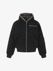 Faux-Fur Lined Multi-Zip Hooded Coat