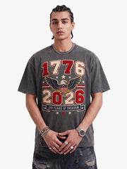 Towel Embroidery Washed Vintage T-Shirt 