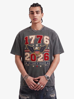Towel Embroidery Washed Vintage T-Shirt 