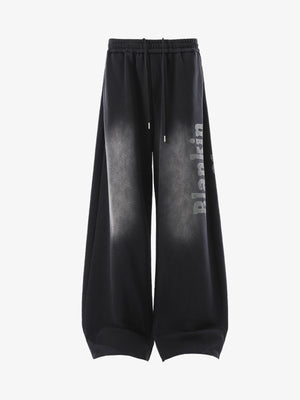 Distressed Gradient Drawstring Wide Leg Pants 