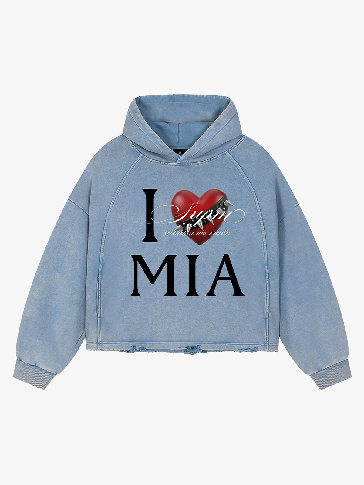 Miami Limited Edition, Washed Denim‑Blue Boxy Hoodie