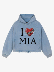 Miami Limited Edition, Washed Denim‑Blue Boxy Hoodie