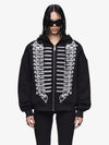 Embroidered Double-Breasted Graphic Hoodie