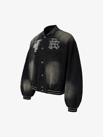 Thesupermade Gradient Bleached Technical Baseball Jacket 