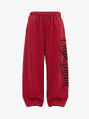 Fleece Jogger Pants with Embroidered Script Detail