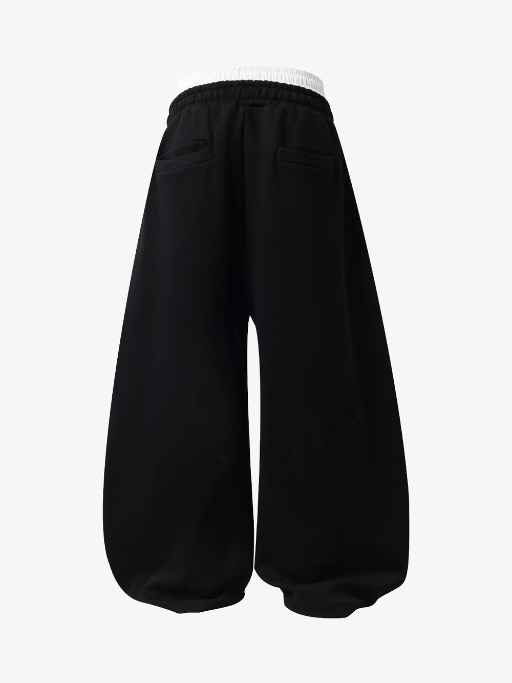 Double-Waist Striped Baggy Sweatpants