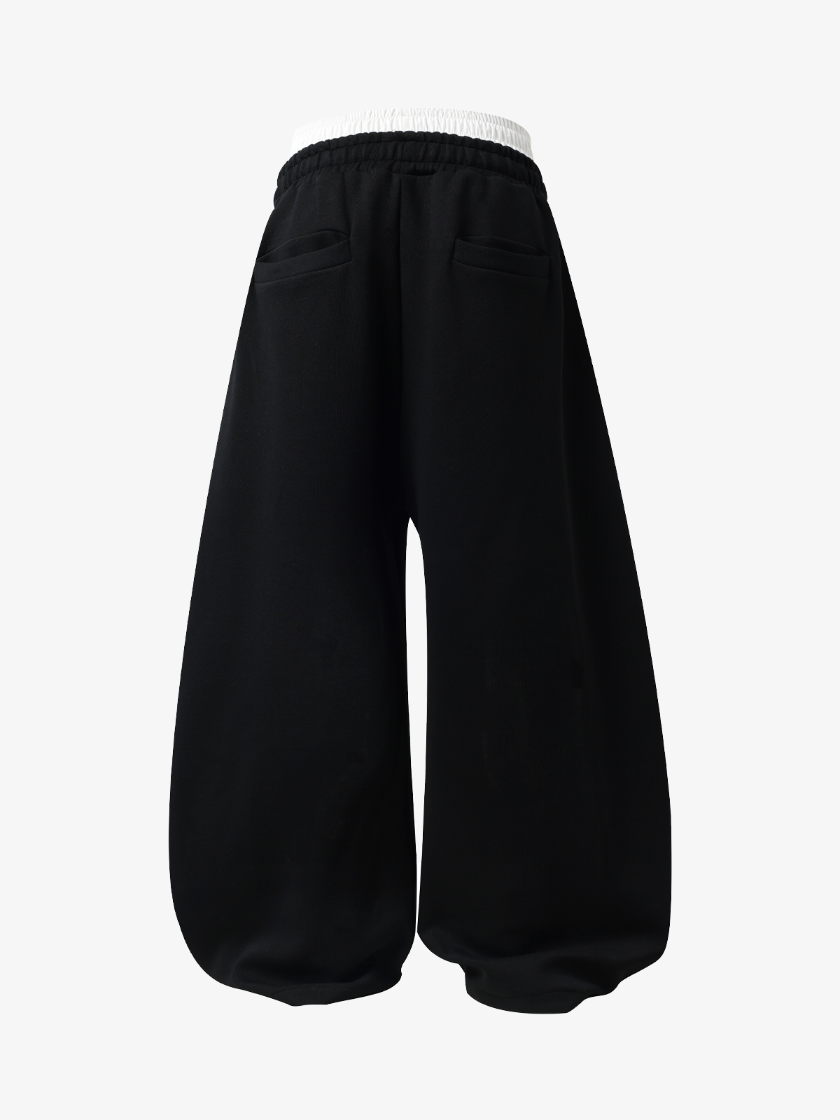 Double-Waist Striped Baggy Sweatpants