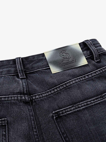 Retro Distressed Colorful Graffiti Art Print Jeans 