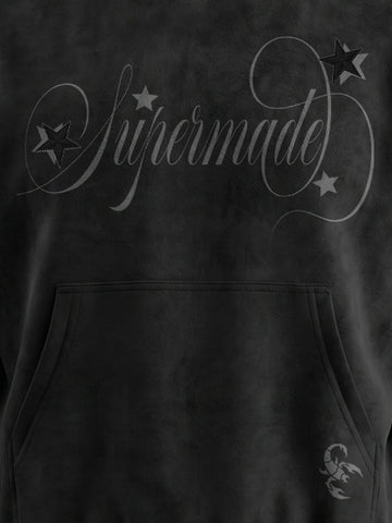 Belt Detail Suede Hoodie