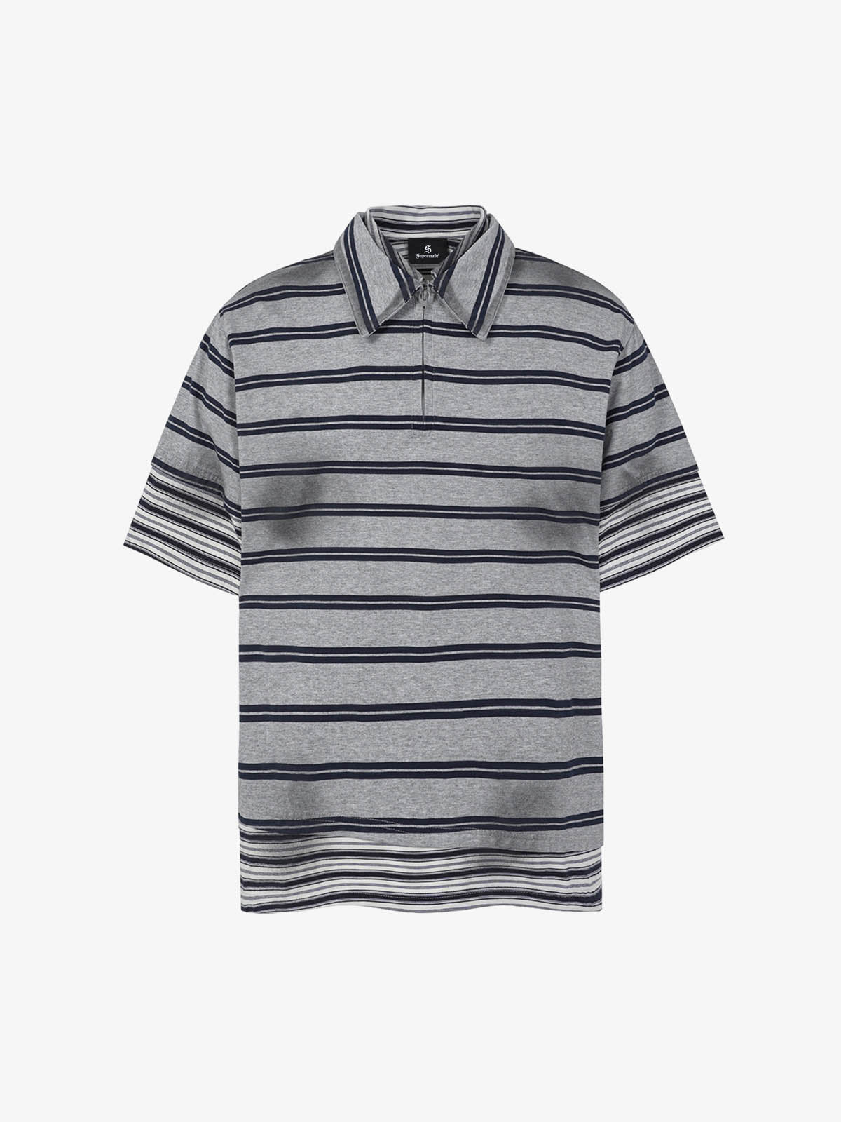 Striped Half-Zip Pullover Sweater – Cotton Blend Classic Fit Lightweight Knit