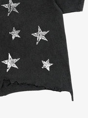 Raw Hem Cropped Cotton Tee