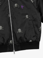 All-Over Skull Graphic Zip Bomber Jacket