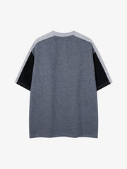 Embroidered Patchwork Collar Graphic Tee