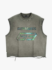 Vintage Washed 63 Graphic Sleeveless T-Shirt 