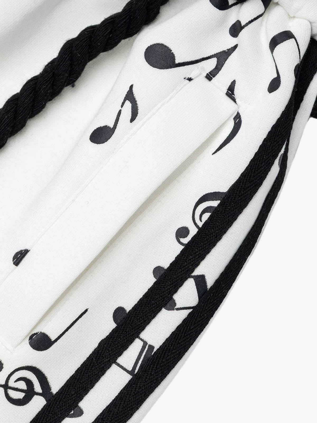 Music Note Graphic Wide-Leg Sweatpants