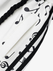Music Note Graphic Wide-Leg Sweatpants