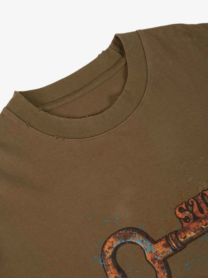 Supermade Rusty Metal Key Print T-Shirt 