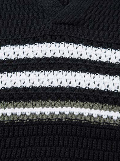 Striped Polo Sweater for Men - Stylish and Comfortable Knitwear 