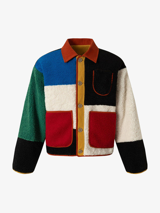 Colorful Patchwork Jacket for Casual and Outdoor Use 
