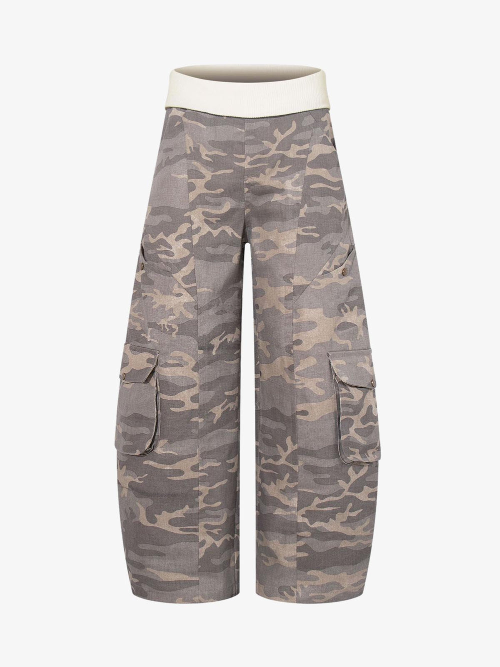 Contrast Waist Camo Cargo Pants 