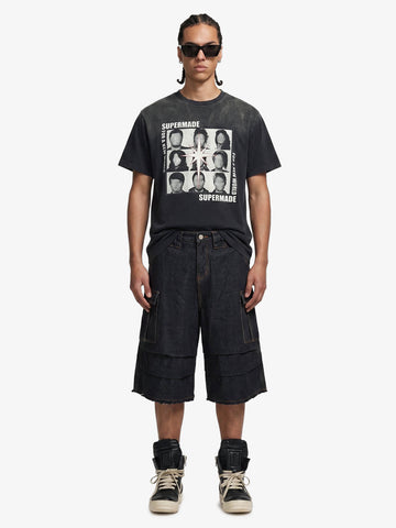 Vintage Contrast Stitch Cargo Shorts