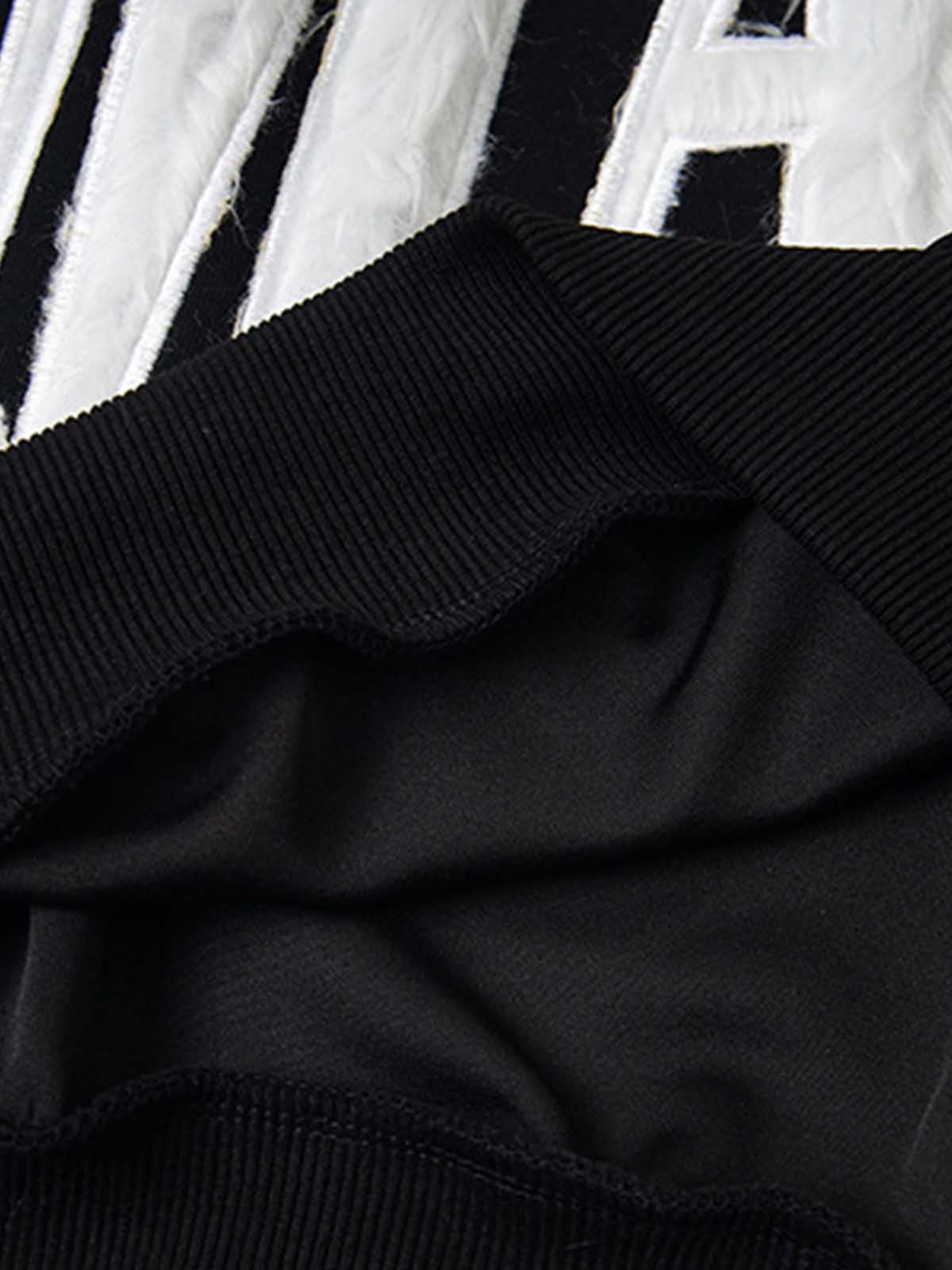 Retro Chenille Lettering Fleece Hoodie 