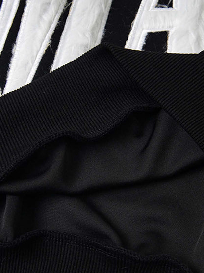 Retro Chenille Lettering Fleece Hoodie 