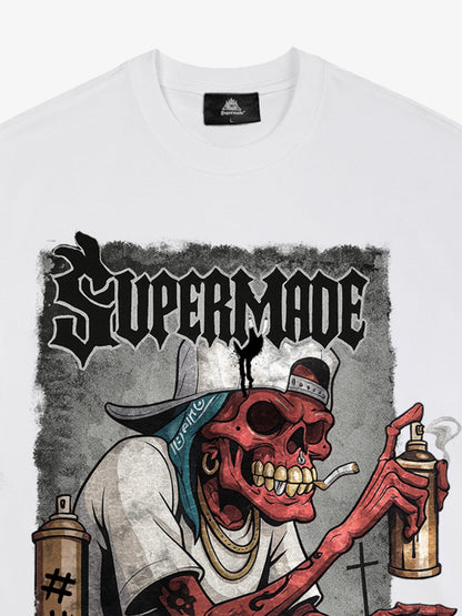 Graphic Tee with Bold Skull Design for Men 