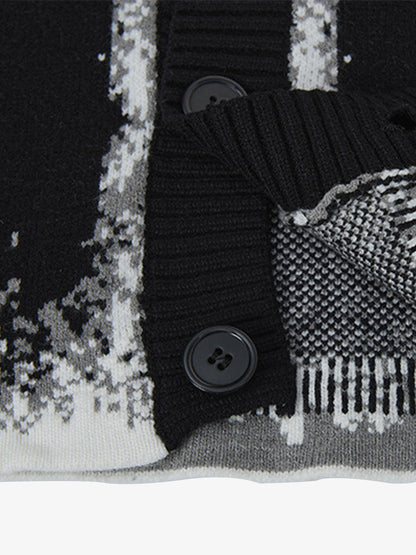 Retro Butterfly Gradient Knit Cardigan Sweater 