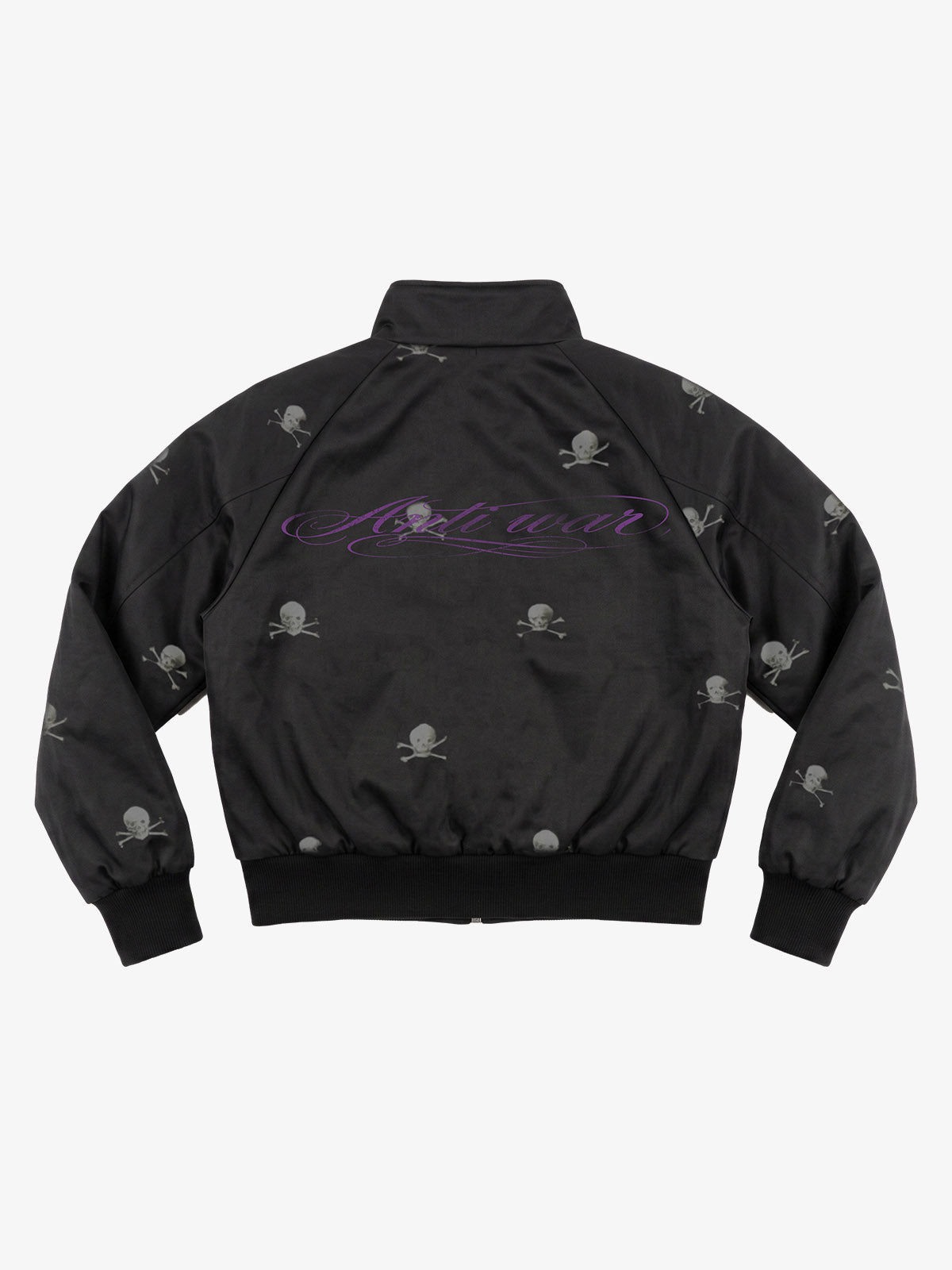 All-Over Skull Graphic Zip Bomber Jacket