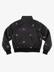 All-Over Skull Graphic Zip Bomber Jacket
