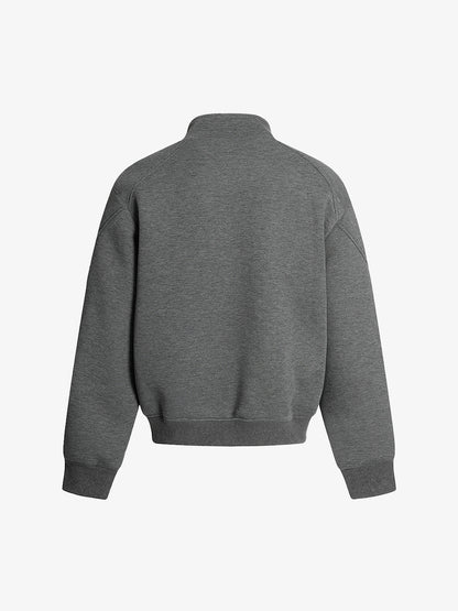 Cotton Blend Zip-Up Sweatshirt Jacket for Men - Casual Sporty Fit with Ribbed Cuffs and Hem 