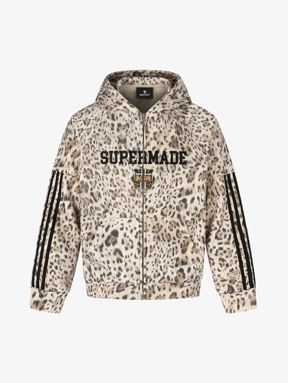 Leopard Graphic Stand-Collar Zip Jacket