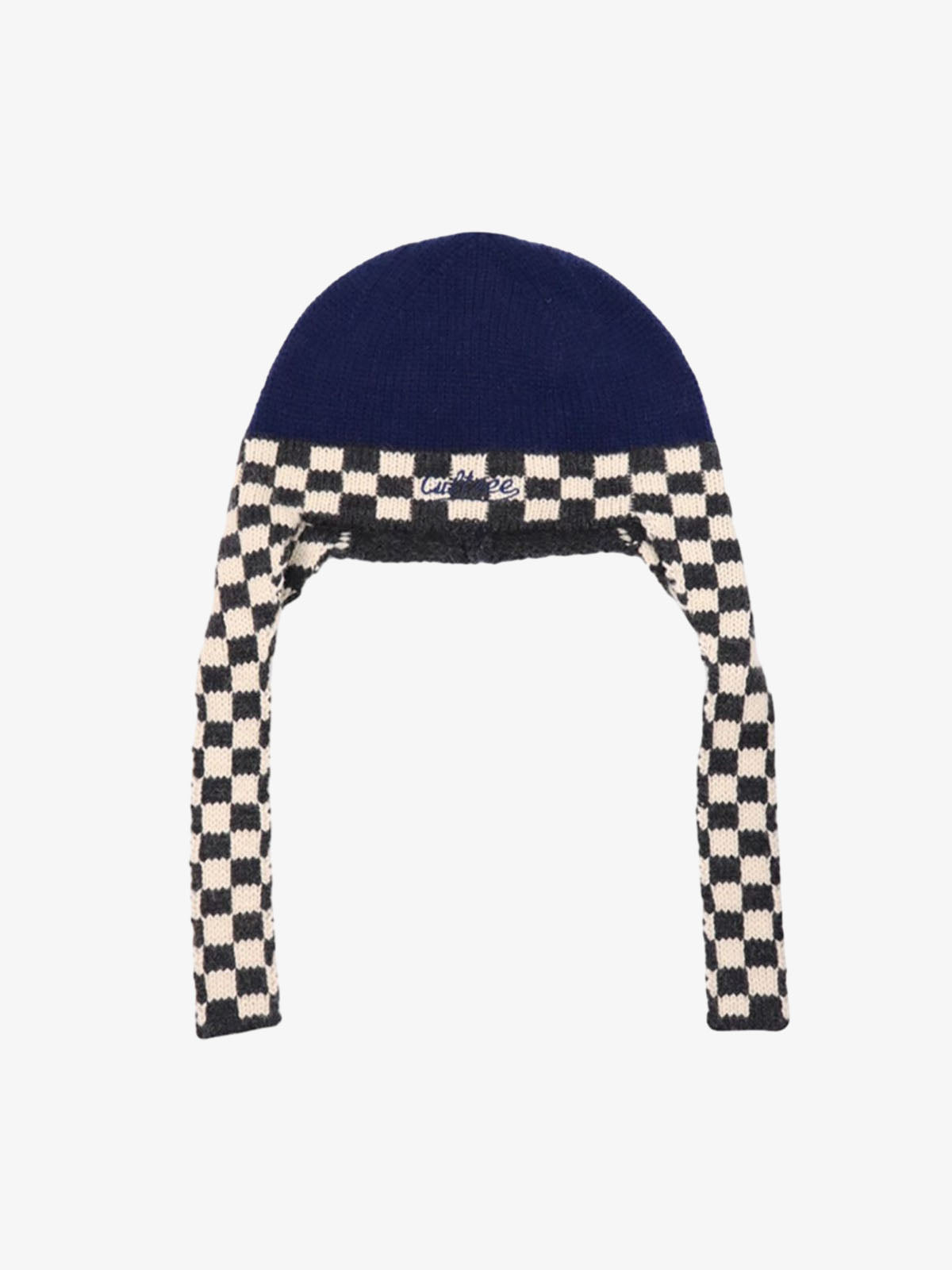 Stylish Checkerboard Beanie with Ear Flaps for Winter Fashion 