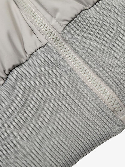 Retro Dark Print Faux Fur Collar Quilted Jacket 