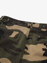 Camouflage Cotton Cargo Multi Pocket Jorts 