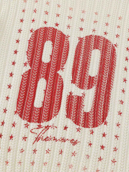 Stylish Knit Sweater with Bold Number Design for Casual Wear 