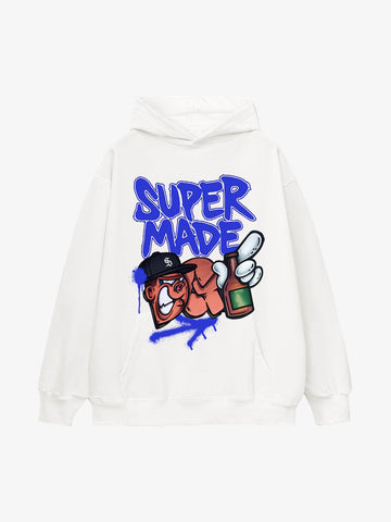 Original Contrast Color Letter Graphic Hoodie 