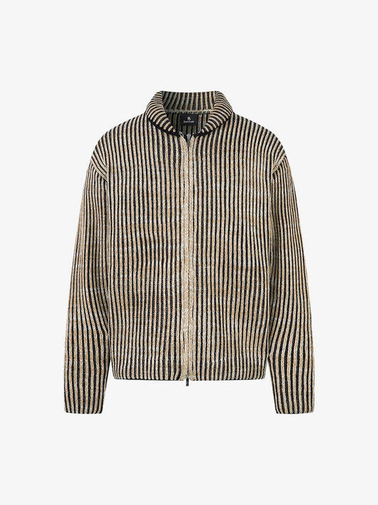 Striped Zip-Up Jacket for Casual Elegance 