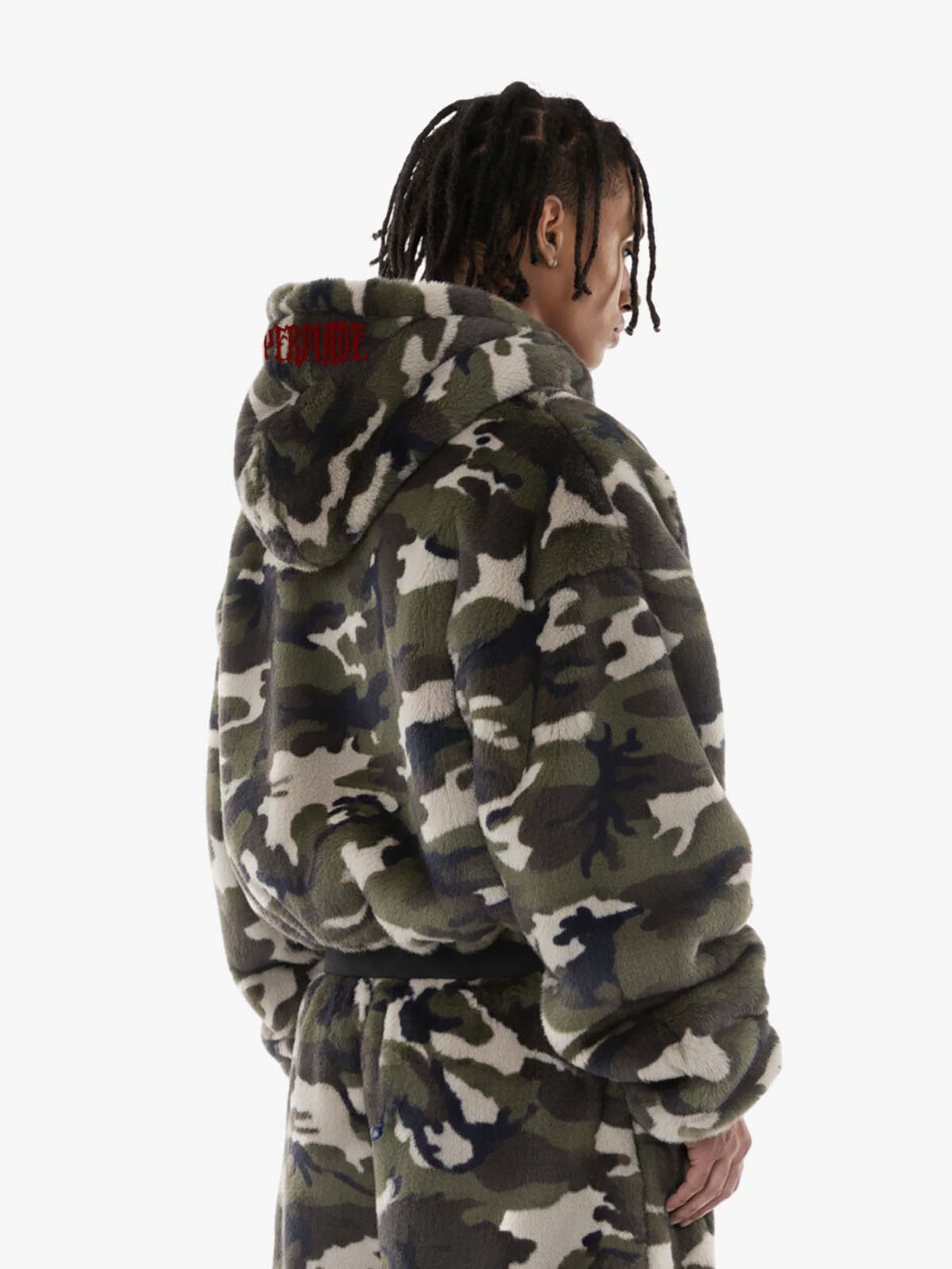 SUPERMADE Camouflage Faux Fur Quilted Set 