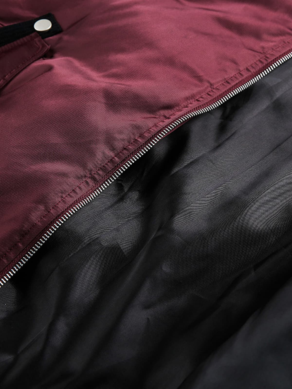 Stylish Maroon Bomber Jacket with Detachable Hood for Winter Wear 