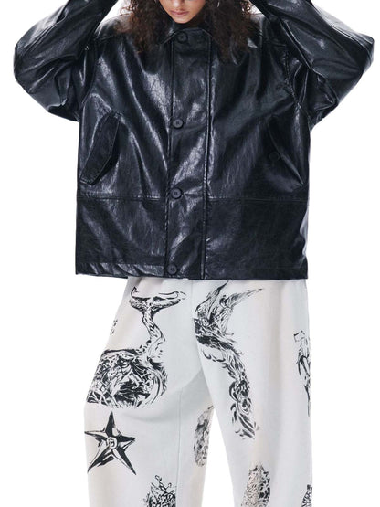 Retro Motorcycle PU Leather Jacket 