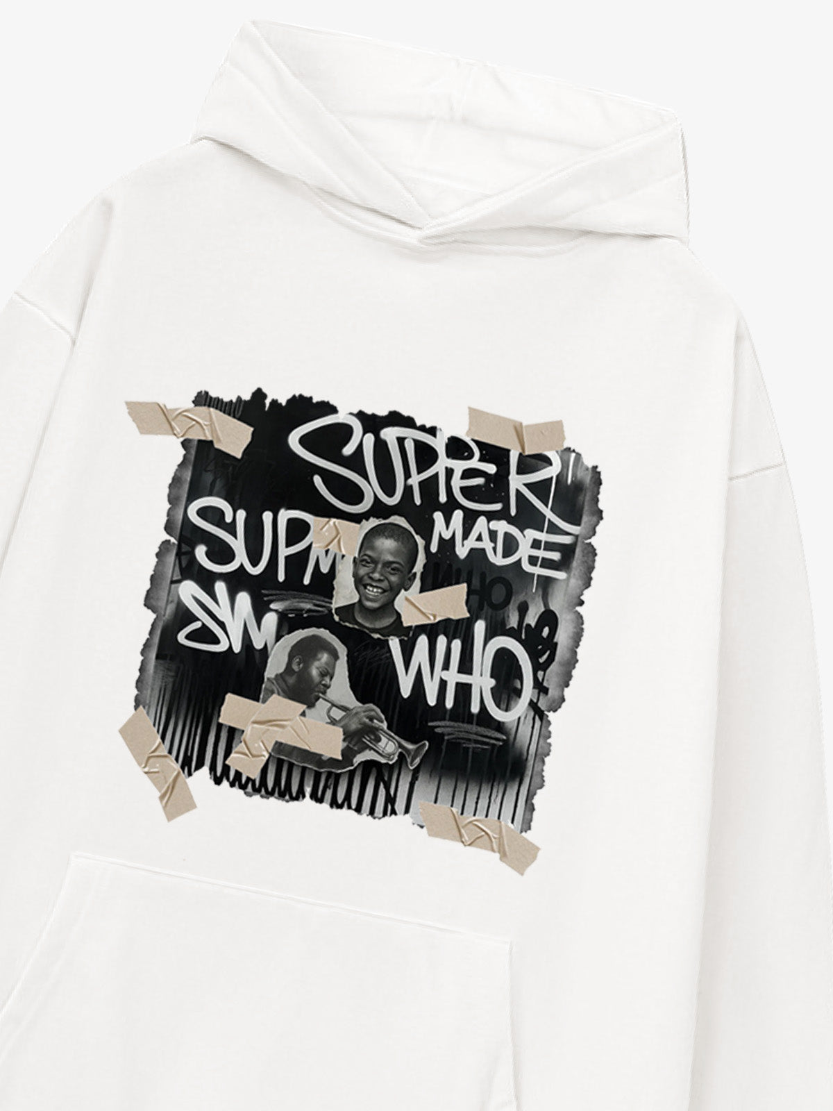 Street Collage Graffiti Font Character Hooded Sweatshirt 