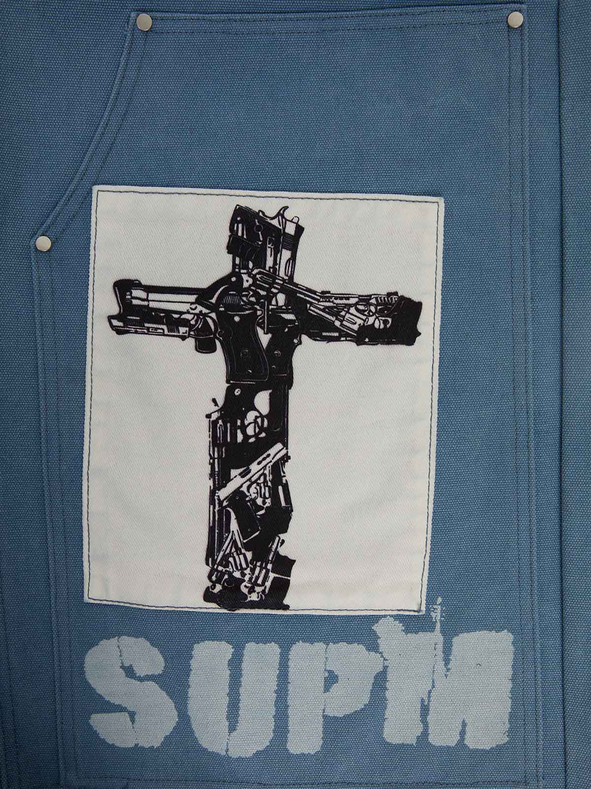 Supermade Multi-Element Appliqué Patchwork Denim Suit 