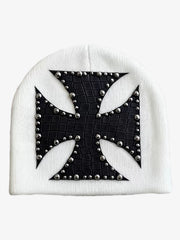Camouflage Cross Studded Dome Knit Hat