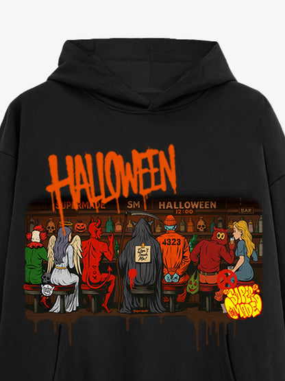 Thesupermade Halloween Pub Carnival Party Hooded Sweatshirt 