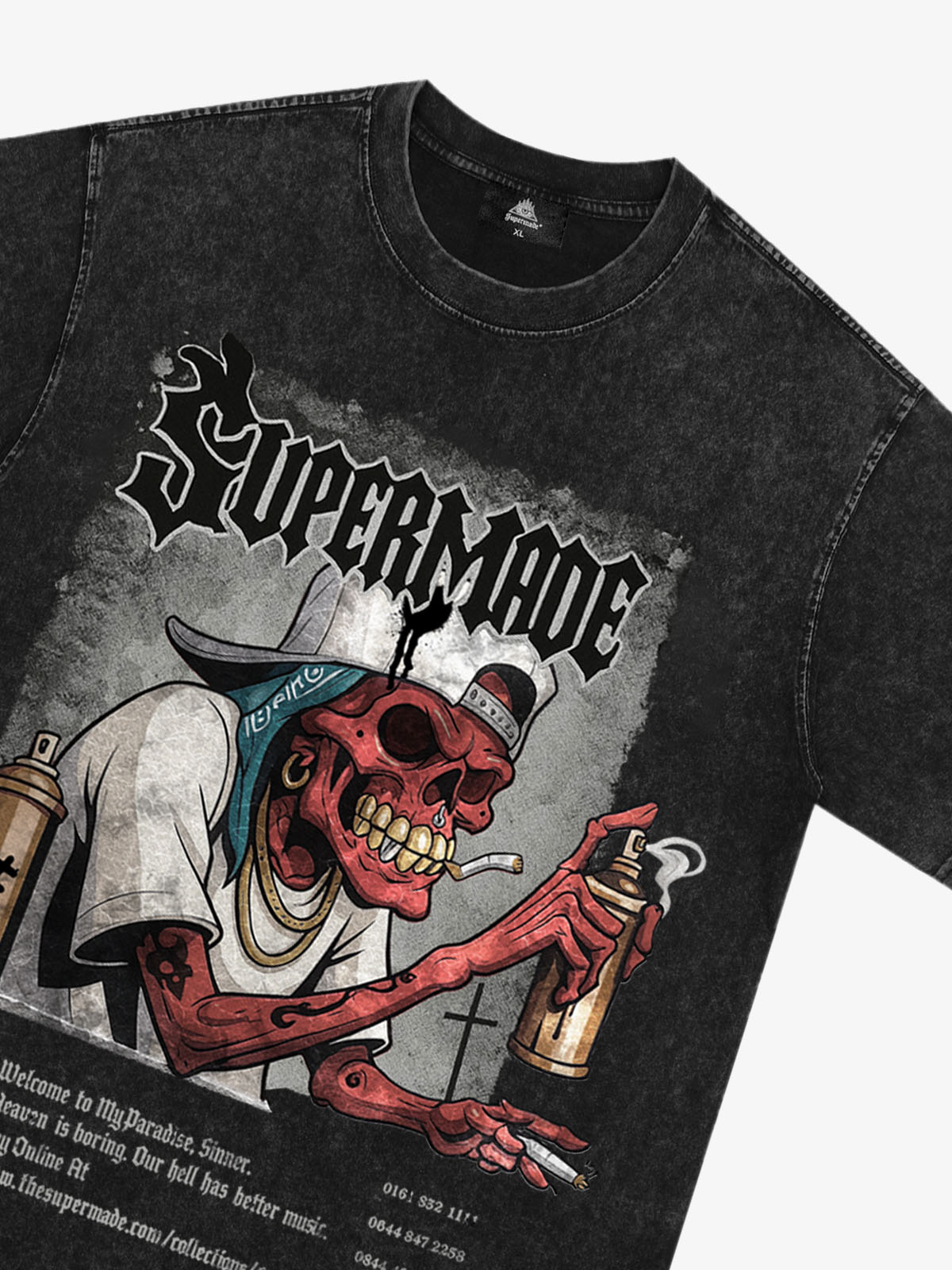 Graphic Tee with Bold Skull Design for Men 