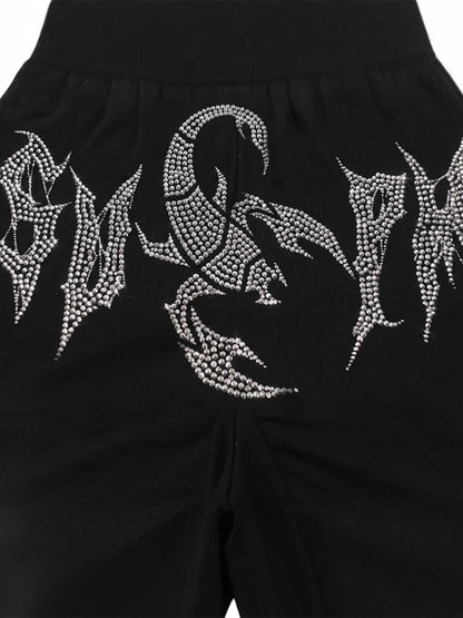 Rhinestone Scorpion Gothic Shorts 