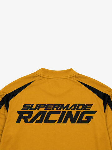 Skull Graphic Layered Racing Logo Long Sleeve Tee
