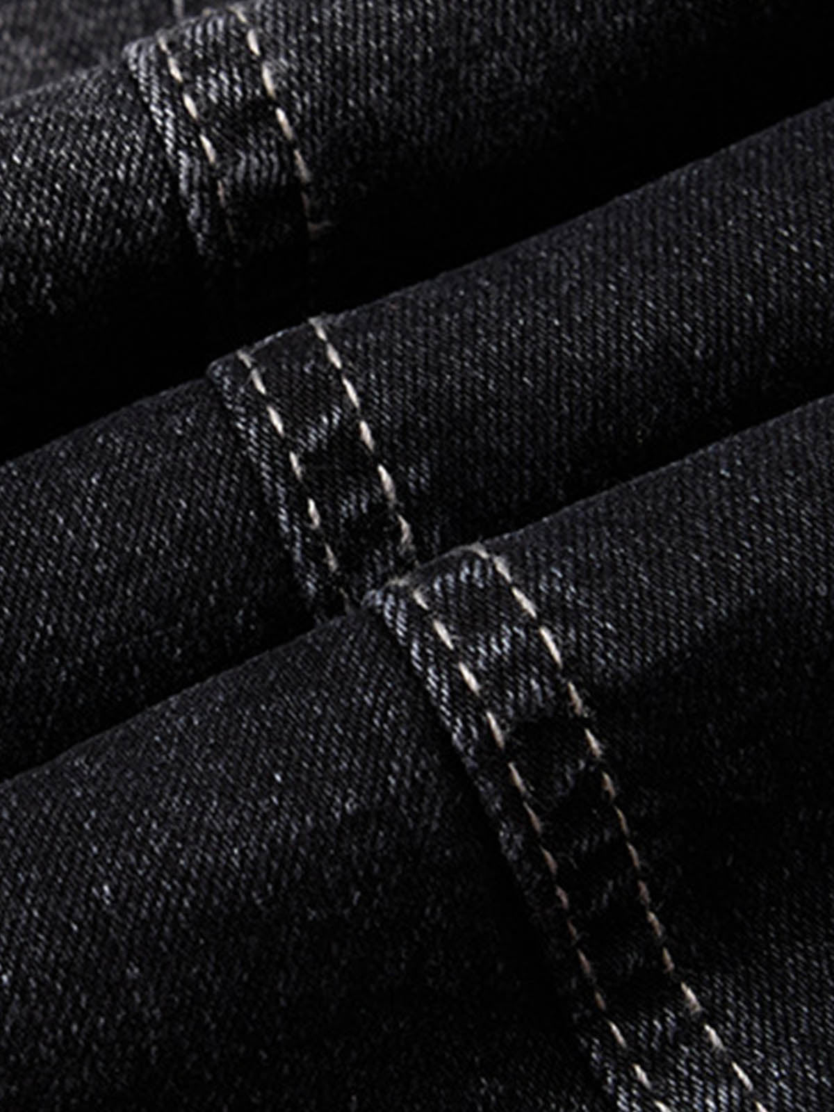 Lace-Up Denim Jeans; Black / S, Black / M, Black / L, Black / XL, Black / 2XL